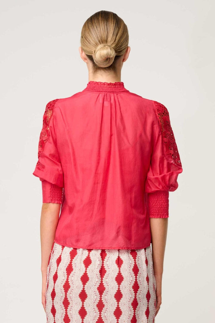 ONCE WAS BLOUSE OLEANDER COTTON SILK BLOUSE - OW21821