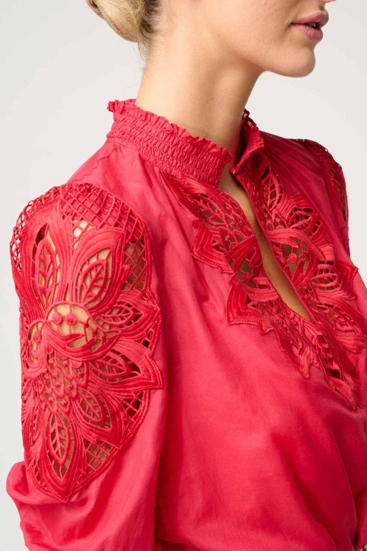 ONCE WAS BLOUSE OLEANDER COTTON SILK BLOUSE - OW21821
