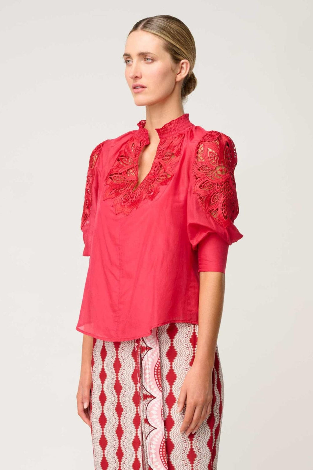 ONCE WAS BLOUSE OLEANDER COTTON SILK BLOUSE - OW21821