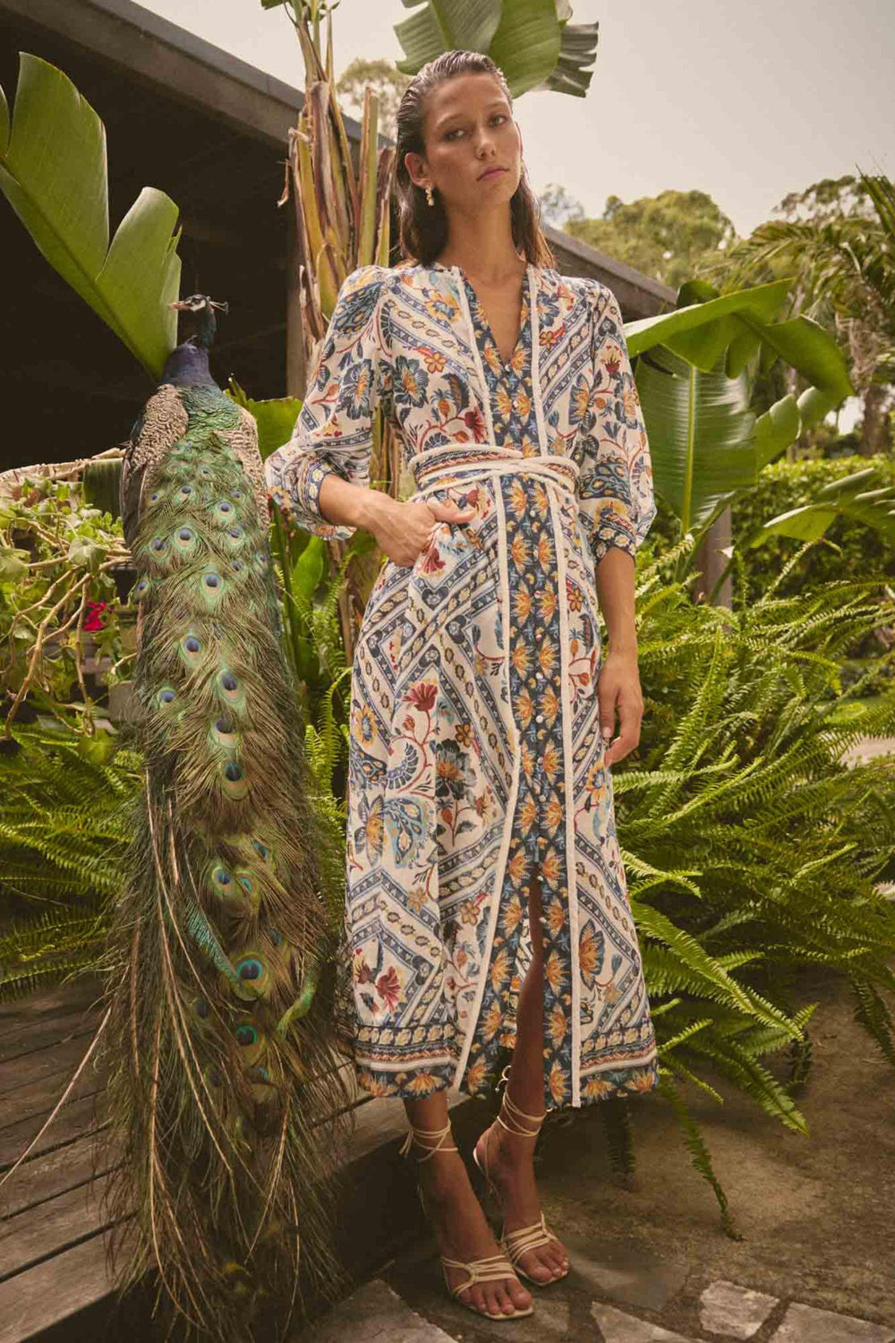 ONCE WAS DRESS ALEXIS CONTRAST TRIM DRESS - OW42005
