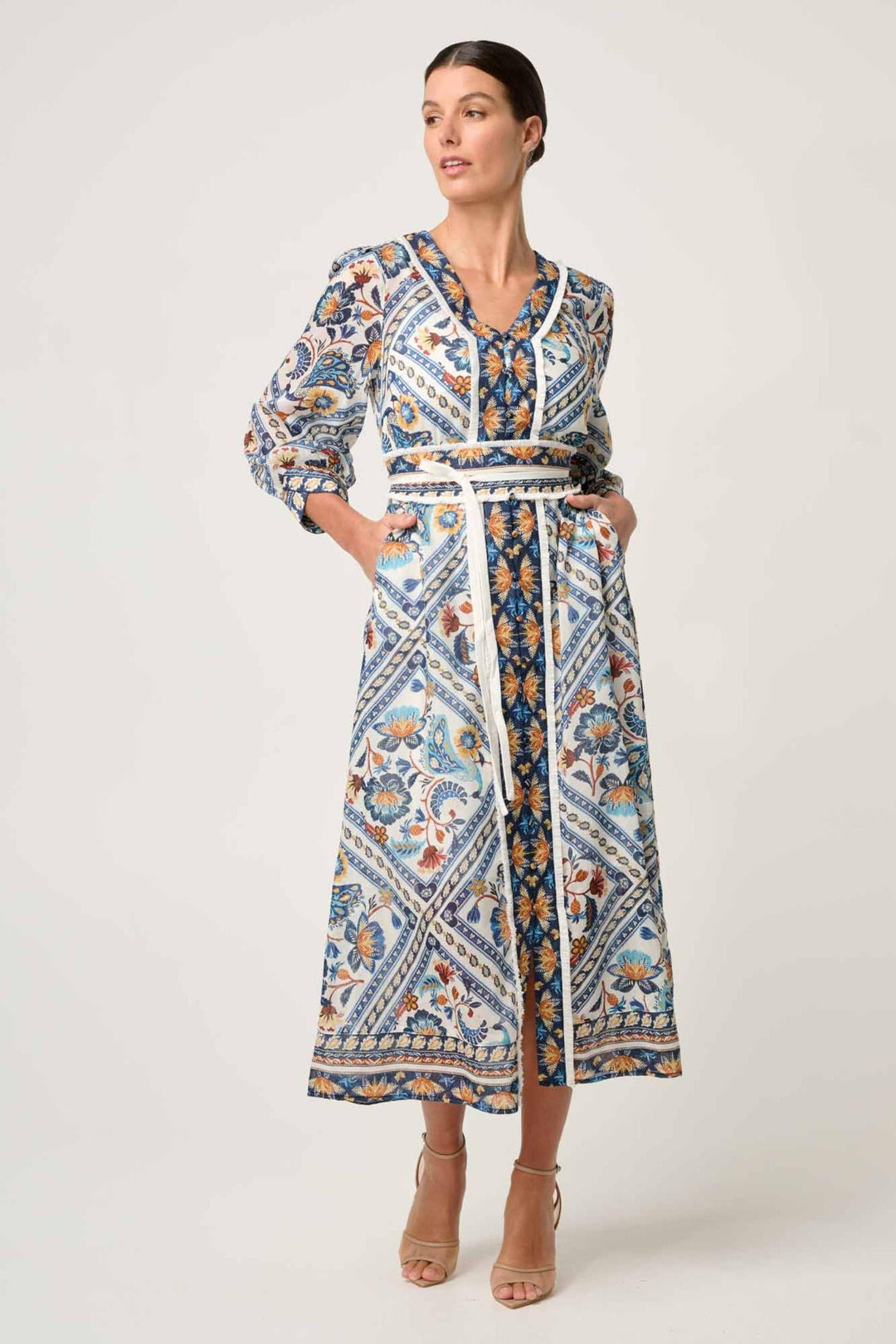 ONCE WAS DRESS ALEXIS CONTRAST TRIM DRESS - OW42005