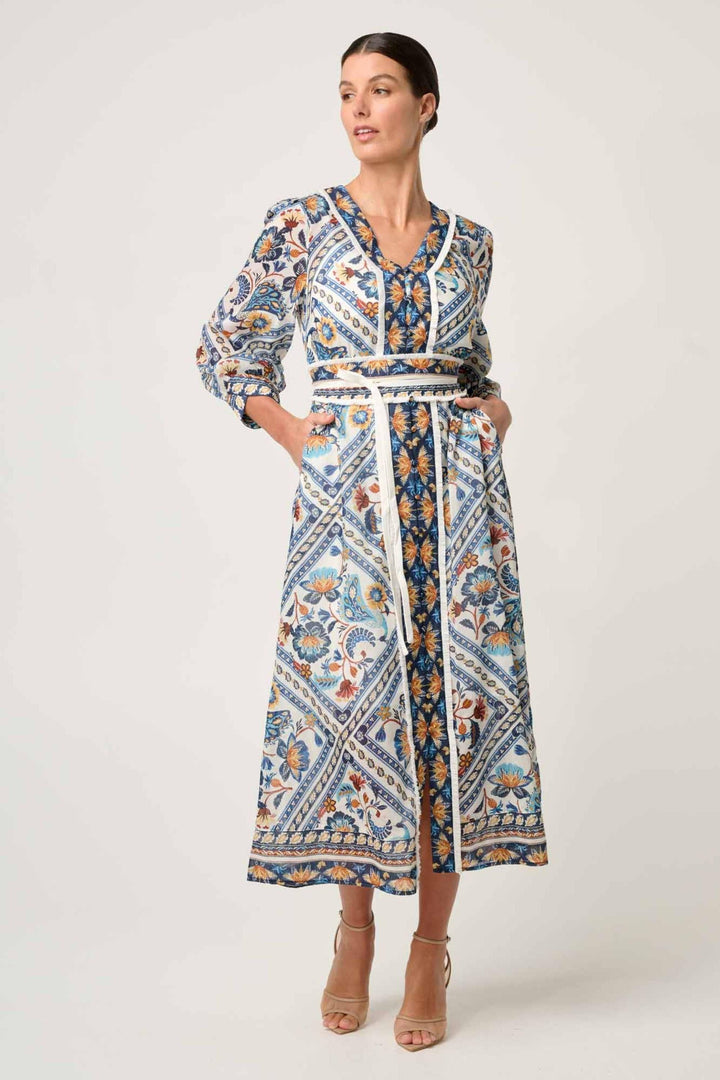 ONCE WAS DRESS ALEXIS CONTRAST TRIM DRESS - OW42005