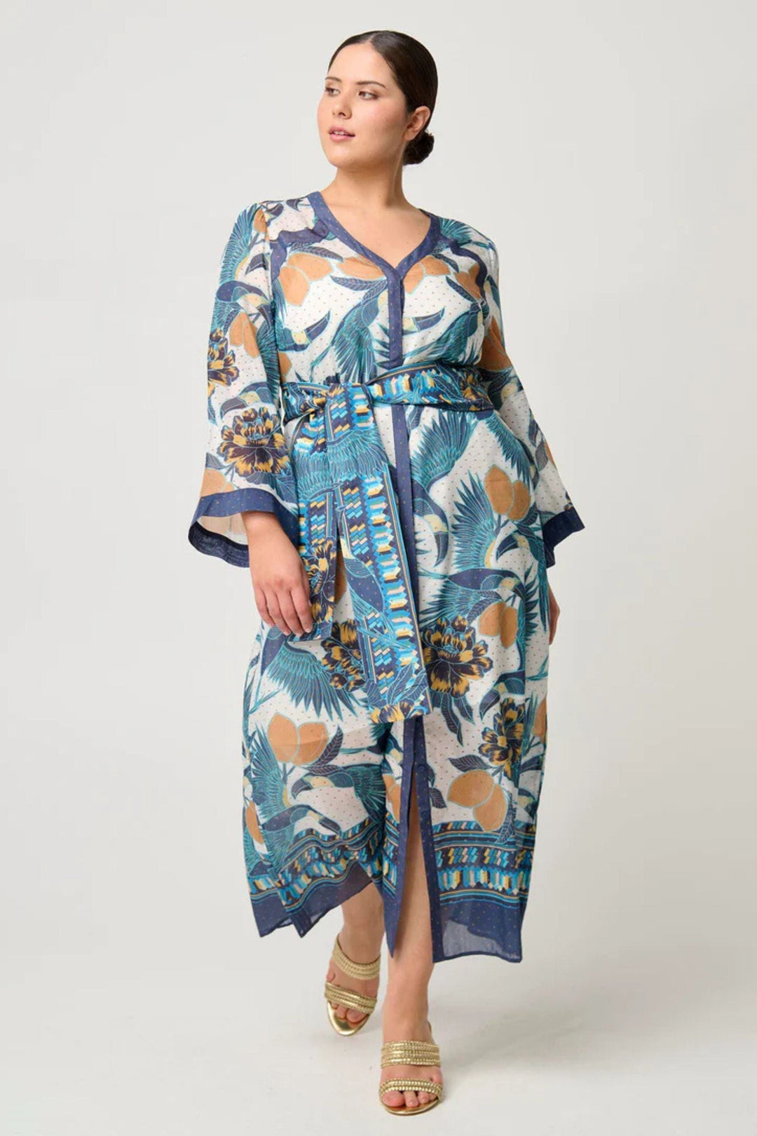 ONCE WAS DRESS KIMONA COAT DRESS - OW41819