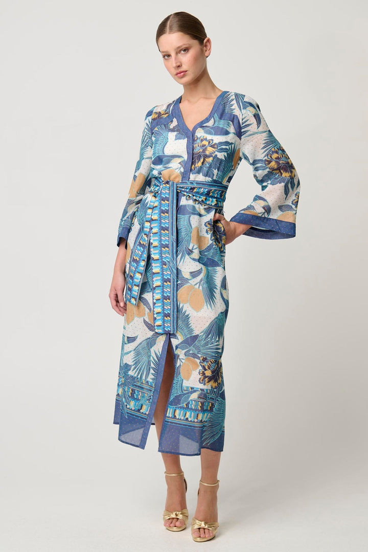 ONCE WAS DRESS KIMONA COAT DRESS - OW41819