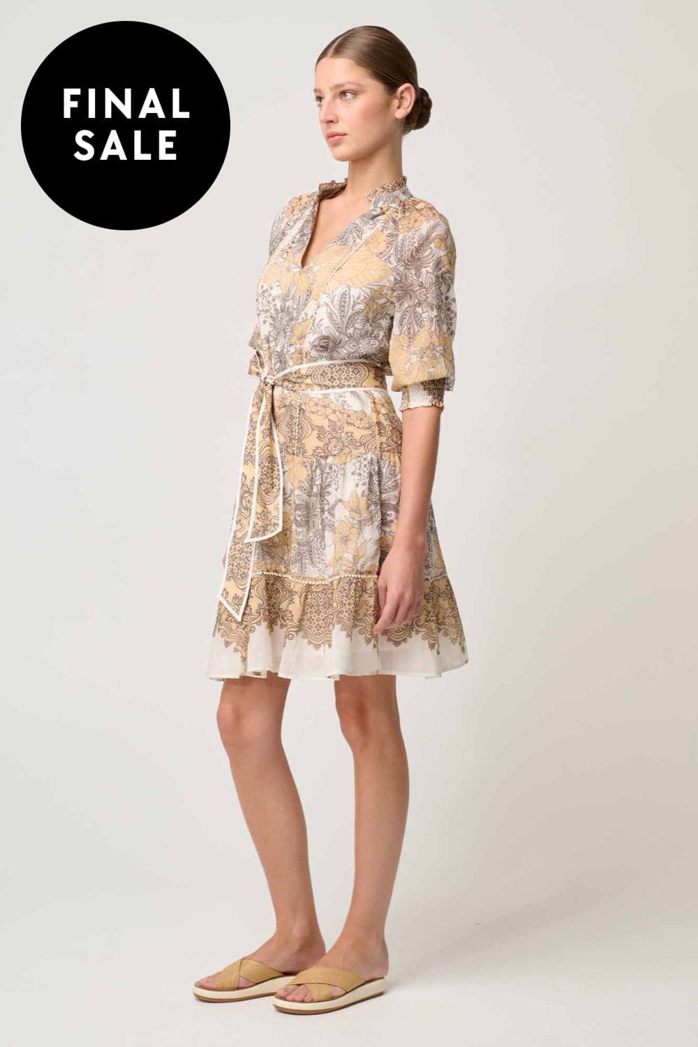 ONCE WAS DRESS SANIBEL LACE TRIM DRESS - OW41804