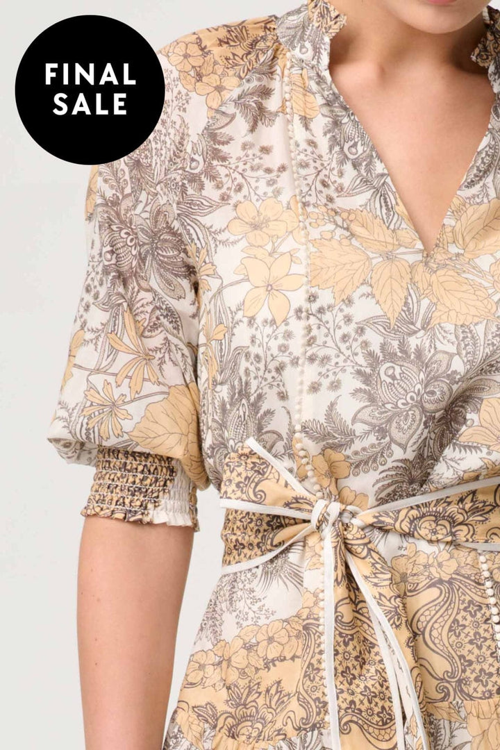 ONCE WAS DRESS SANIBEL LACE TRIM DRESS - OW41804