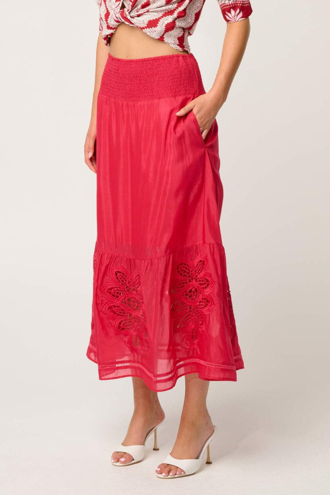 ONCE WAS SKIRT CORDELIA SHIRRED WAIST SKIRT - OW61901