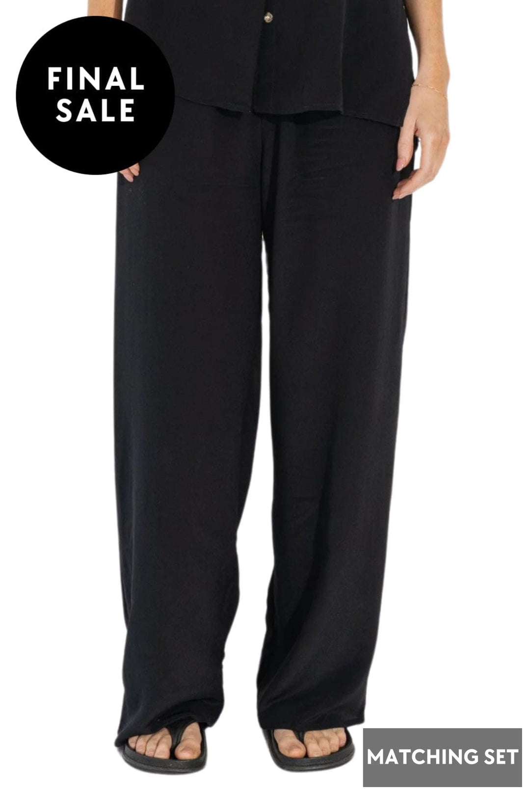 SARA FOX PANTS S / BLACK PALM PANT - SF-SIG-PA005