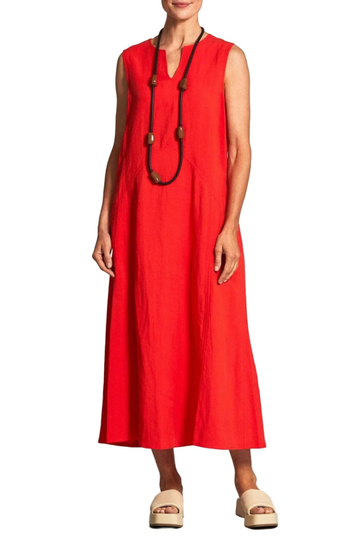 PERUZZI DRESS 8 / CORAL LINEN LONG DRESS - S25169