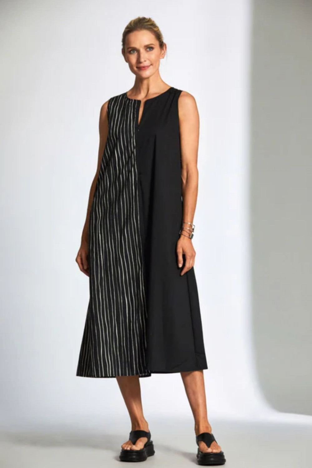 PERUZZI DRESS BROKEN STRIPE DRESS - S25504