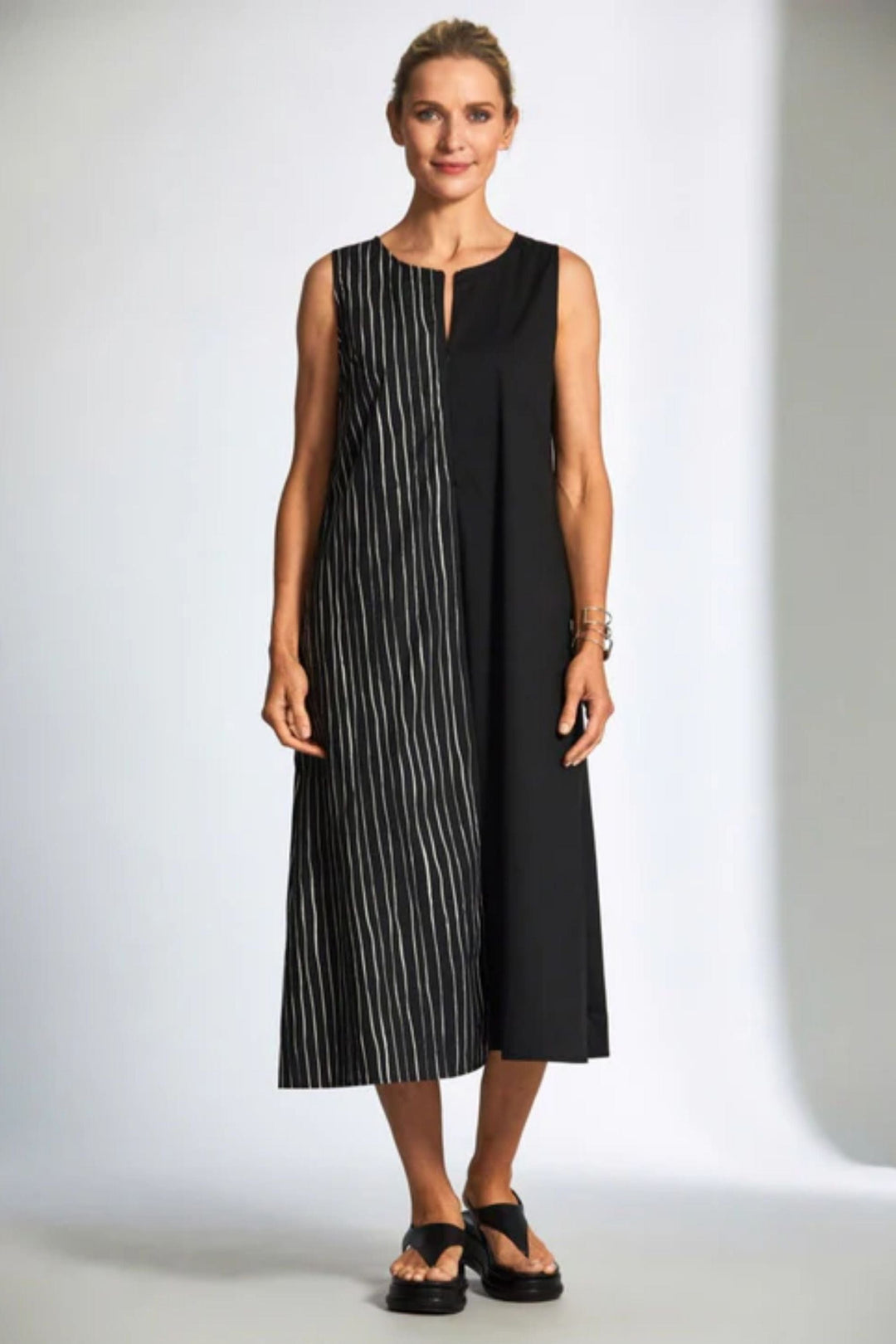 PERUZZI DRESS BROKEN STRIPE DRESS - S25504