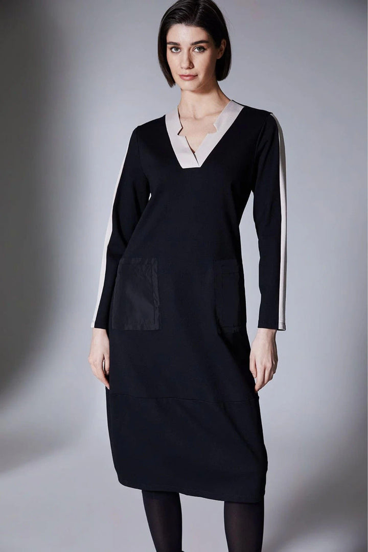 PERUZZI DRESS SIDE STRIPE DRESS - W25146