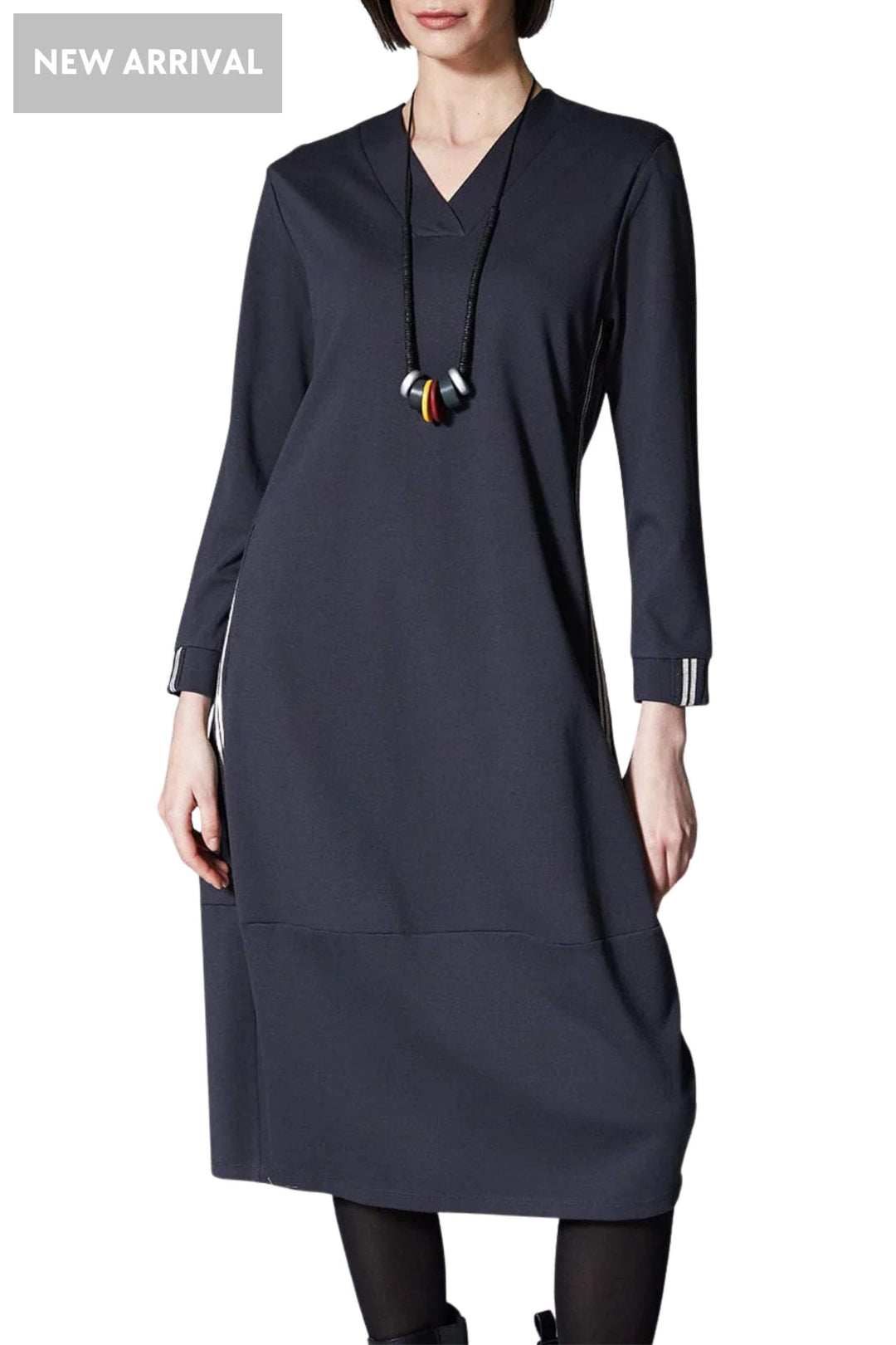 PERUZZI DRESS SILVER STRIPE DRESS - W25134