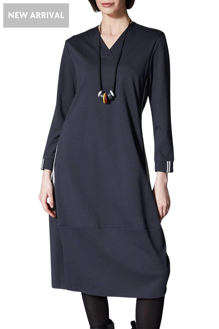 PERUZZI DRESS SILVER STRIPE DRESS - W25134