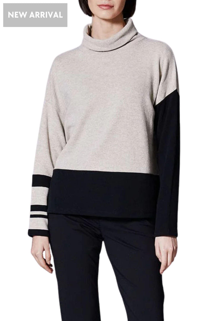 PERUZZI JUMPER STRIPE COLOUR BLK FLEECE - W25202