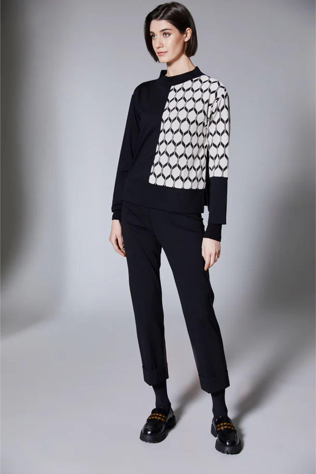 PERUZZI TOP HEXAGON JACQUARD KNIT - W25181