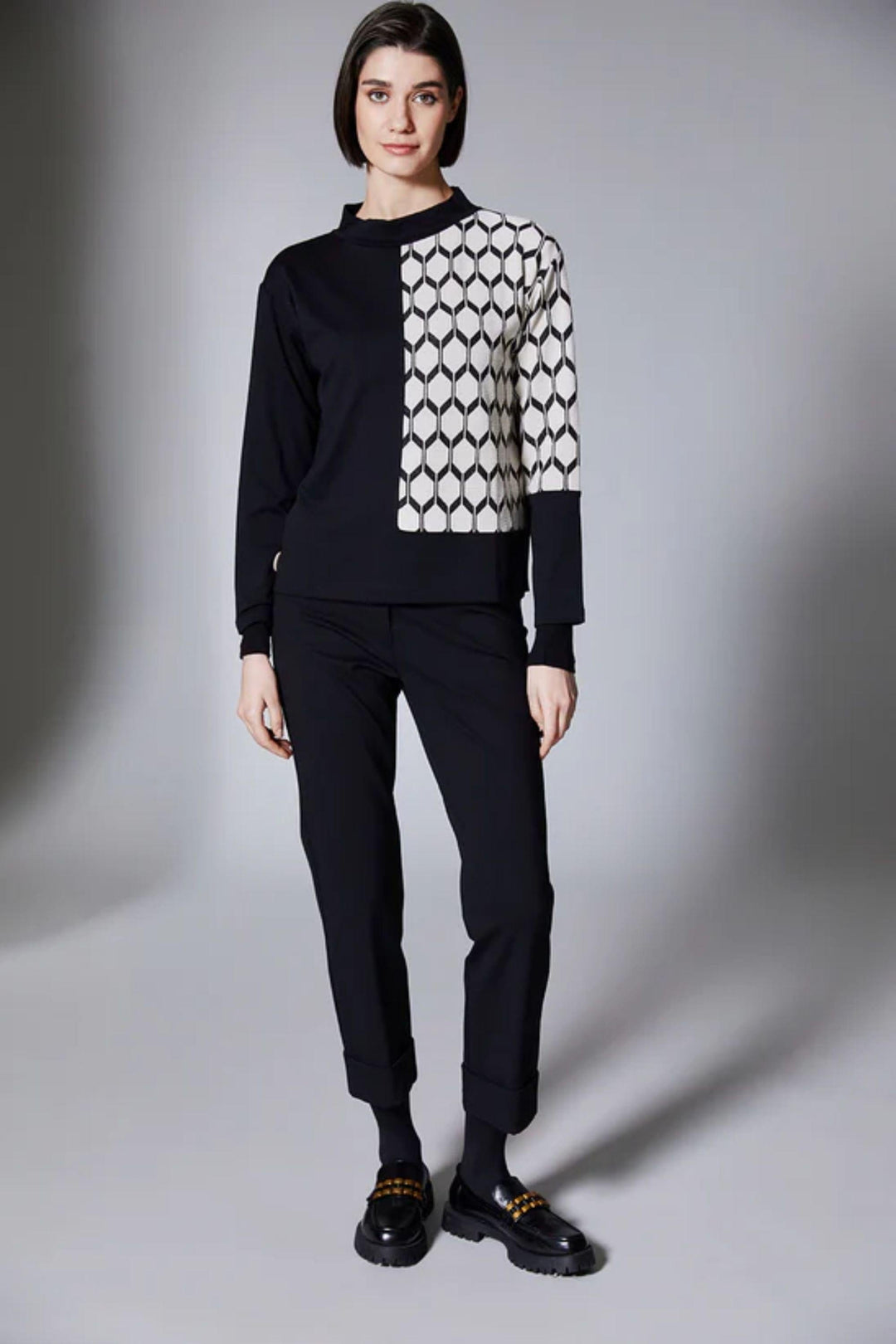 PERUZZI TOP HEXAGON JACQUARD KNIT - W25181