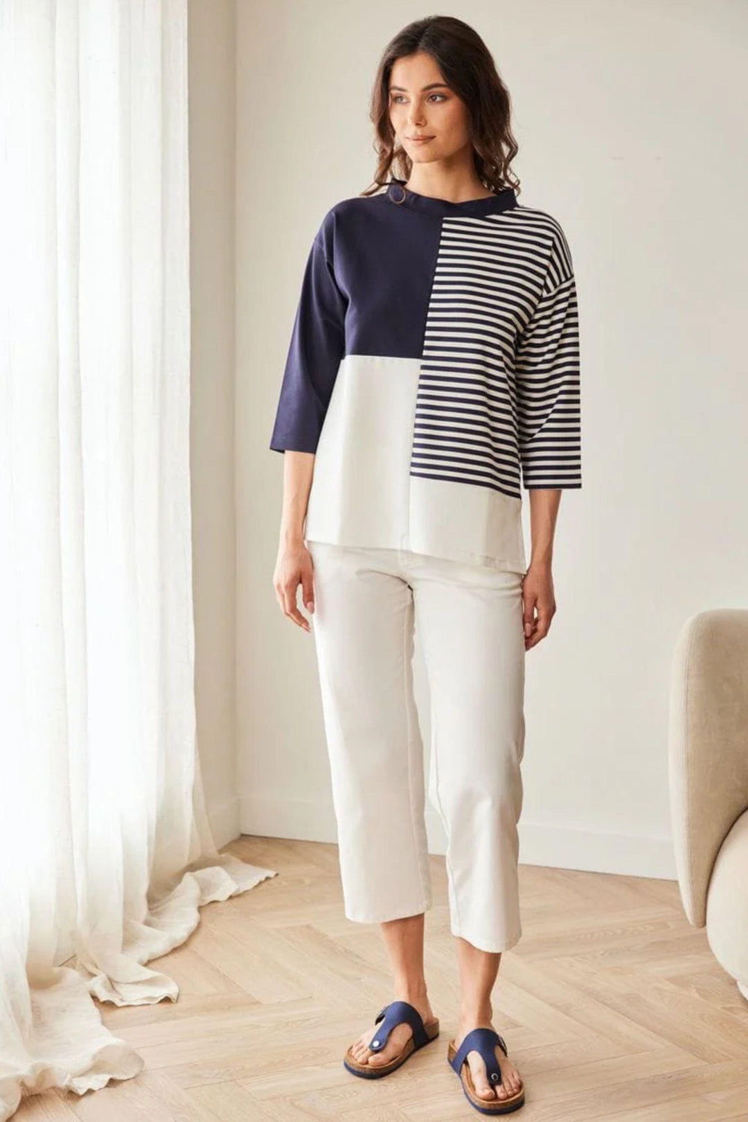 PERUZZI TOP STRIPE BLOCK TOP - S26176