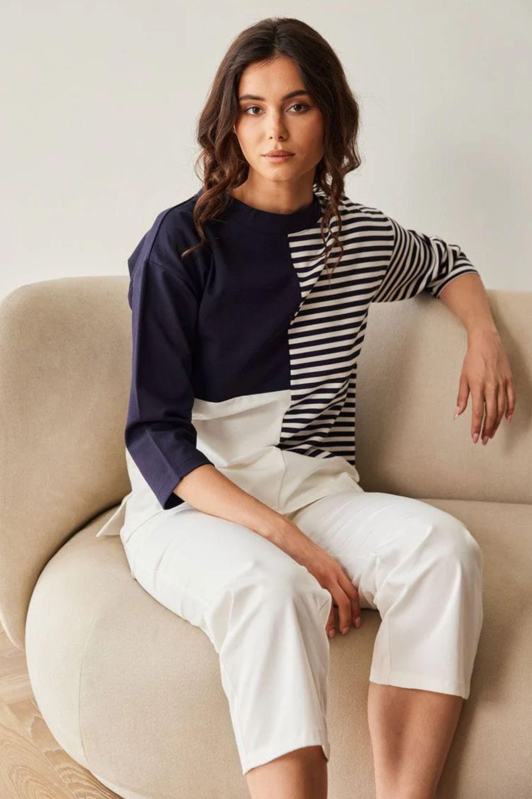 PERUZZI TOP STRIPE BLOCK TOP - S26176