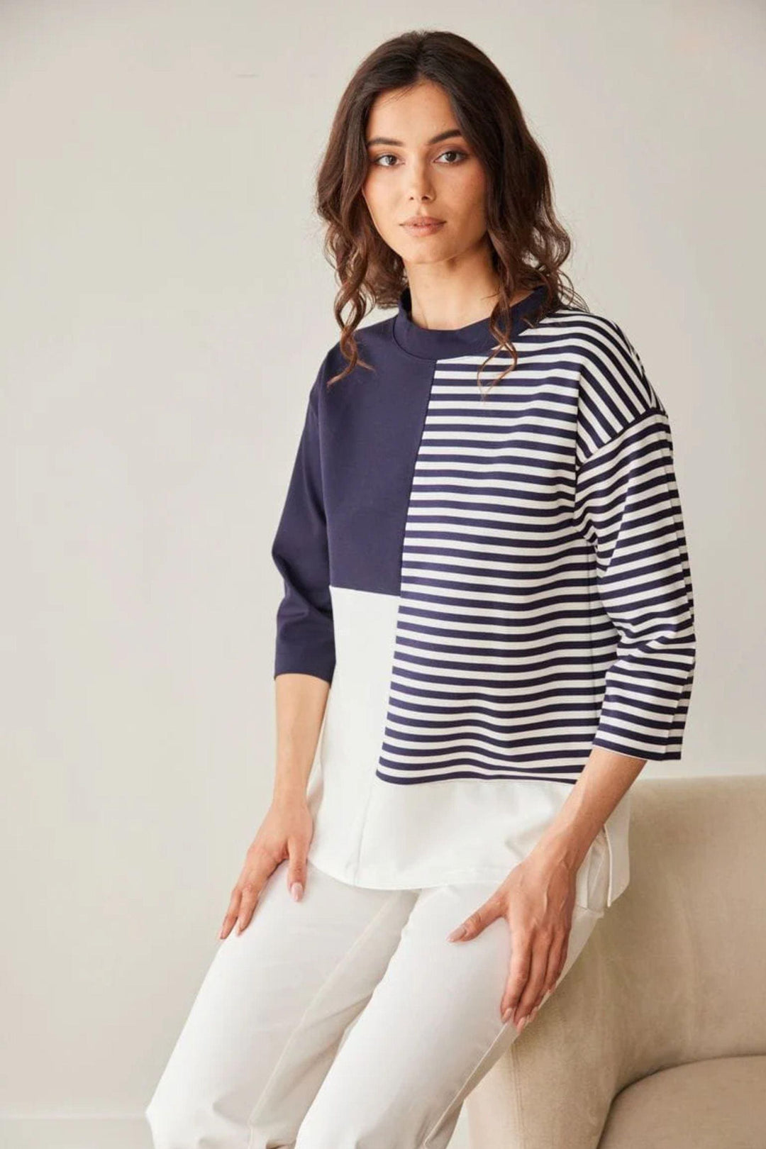 PERUZZI TOP STRIPE BLOCK TOP - S26176