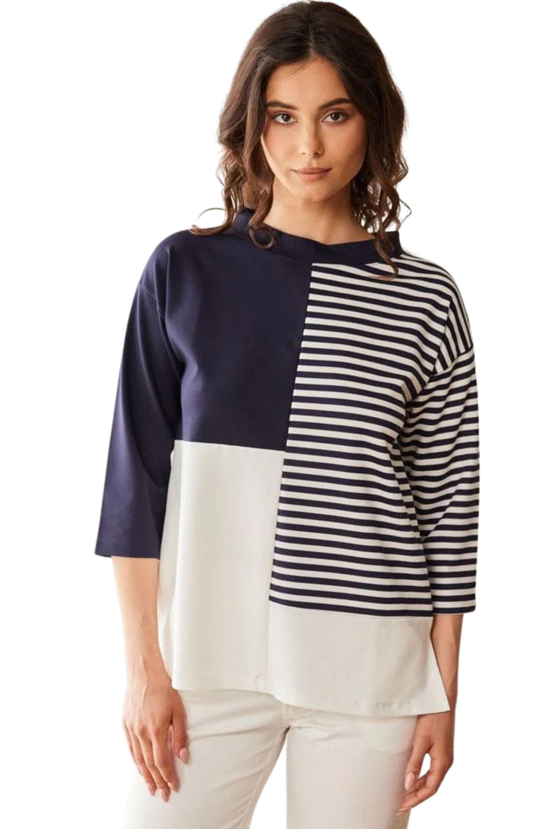 PERUZZI TOP STRIPE BLOCK TOP - S26176