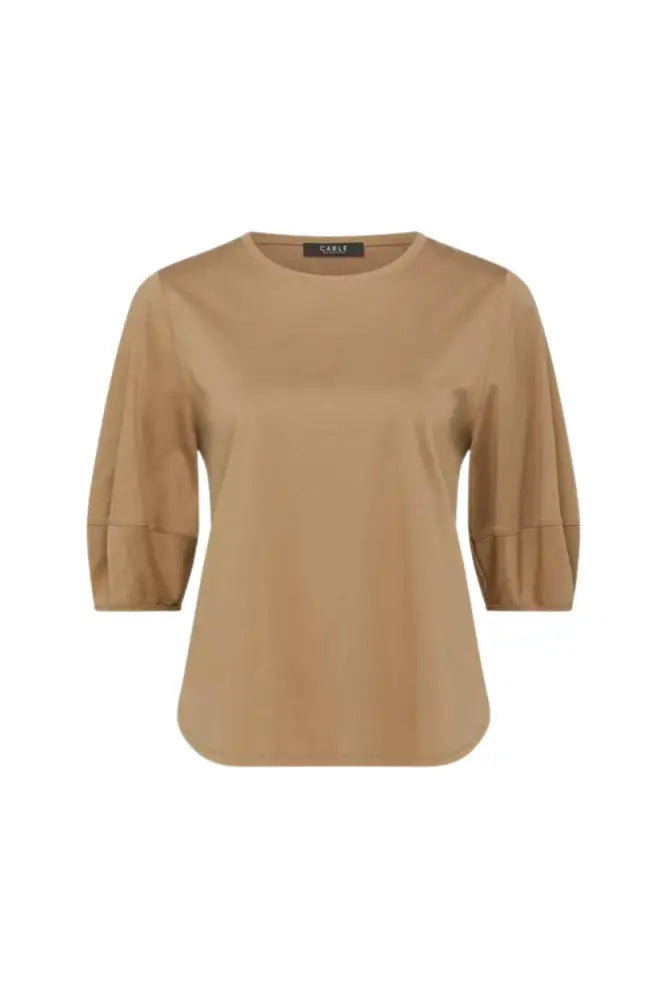 PIMA LANTERN SLEEVE TOP - CSC1084 8 / CAMEL TOP