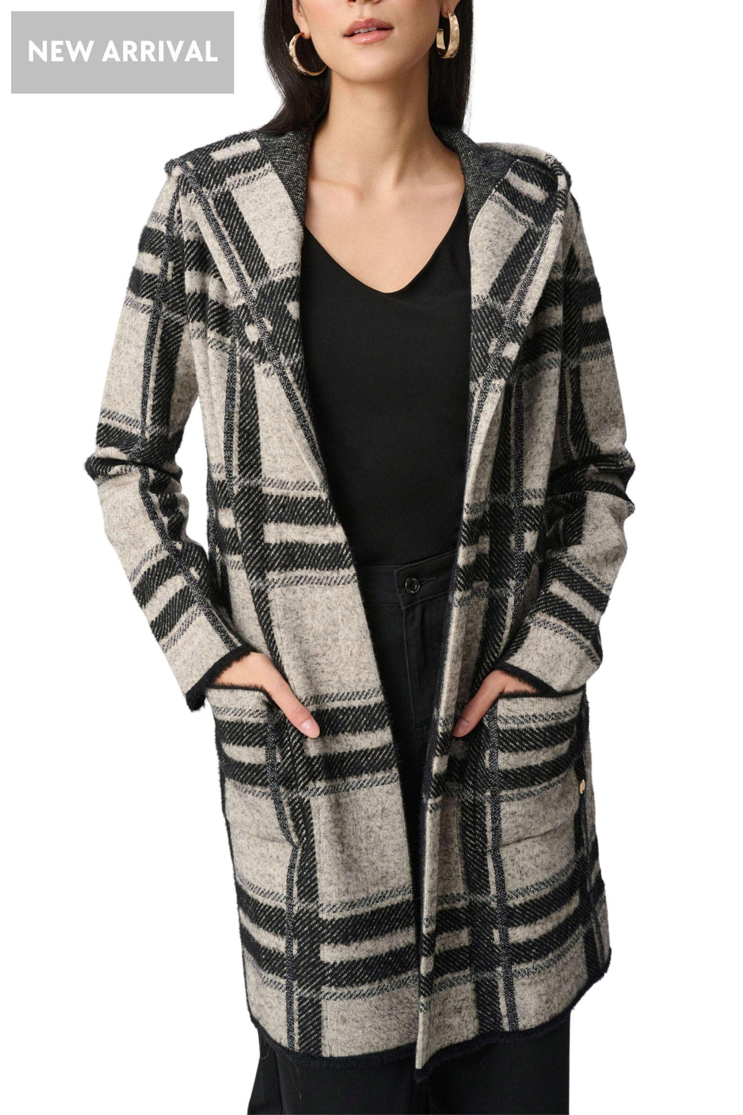 JOSEPH RIBKOFF JACKET PLAID HOODED JACKET - 263953JR