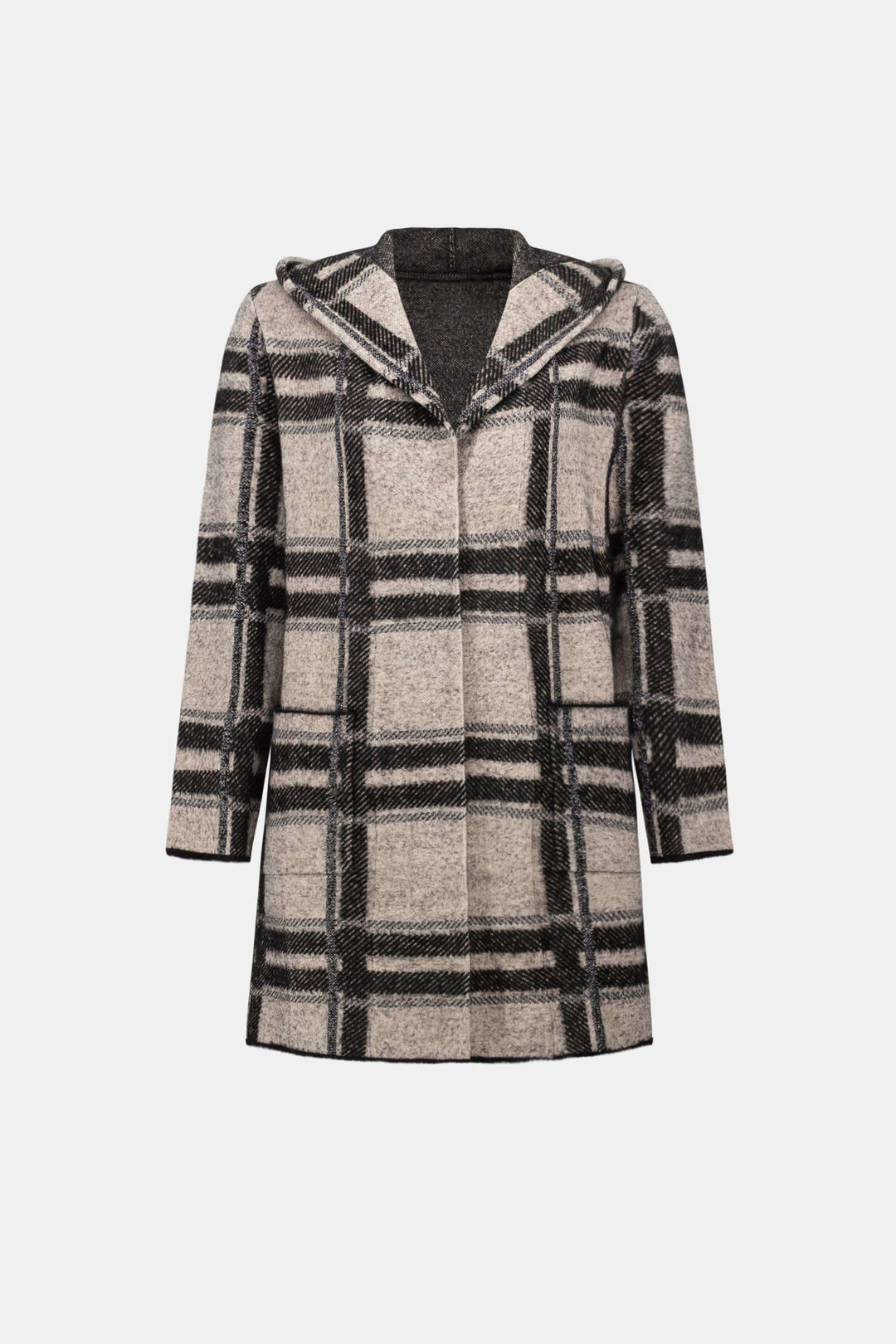 JOSEPH RIBKOFF JACKET PLAID HOODED JACKET - 263953JR