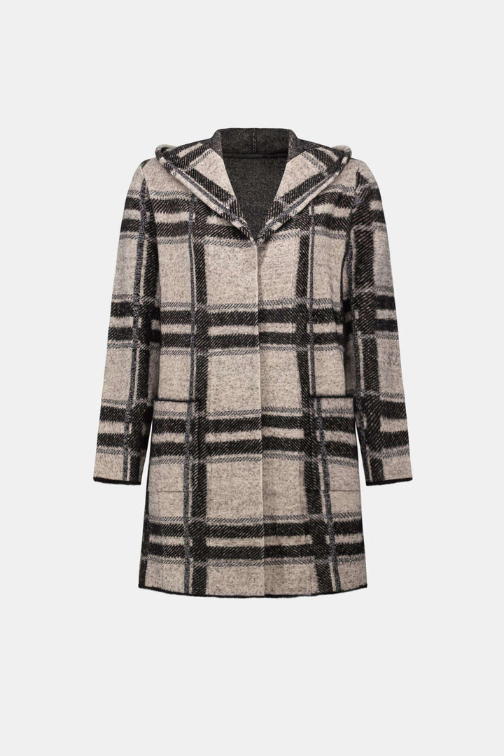 JOSEPH RIBKOFF JACKET PLAID HOODED JACKET - 263953JR