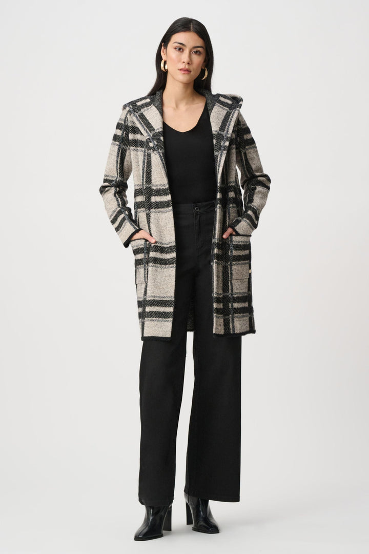 JOSEPH RIBKOFF JACKET PLAID HOODED JACKET - 263953JR