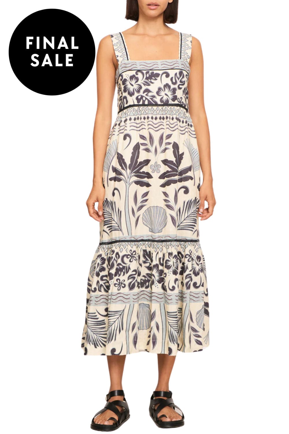 POL CLOTHING DRESS 8 / PRINT PARADISE TIER DRESS - PP5072