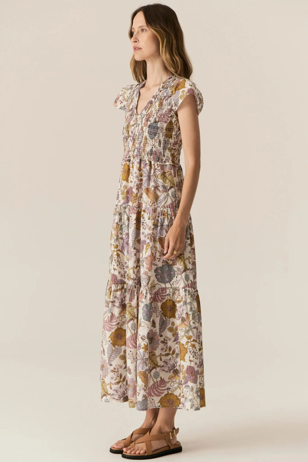 POL CLOTHING DRESS MARLA SHIRRED DRESS - PP5570A