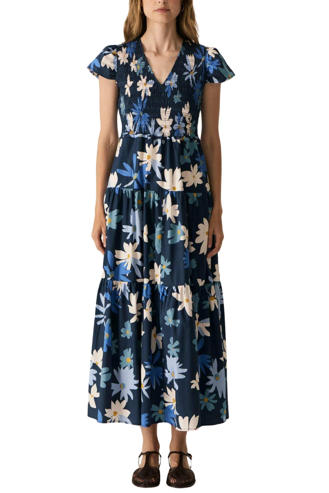 POL CLOTHING DRESS SAVOY SHIRRED DRESS - PP5570C
