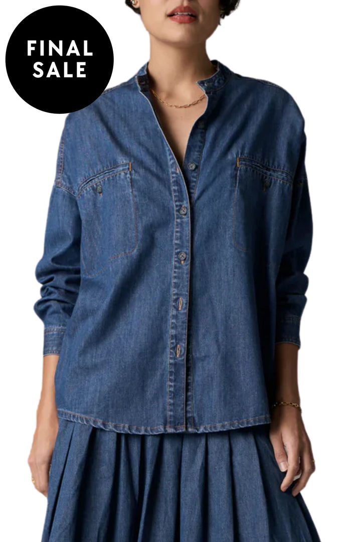 POL CLOTHING SHIRT BLUE-WASH / 8 REECE DENIM SHIRT - PP5204