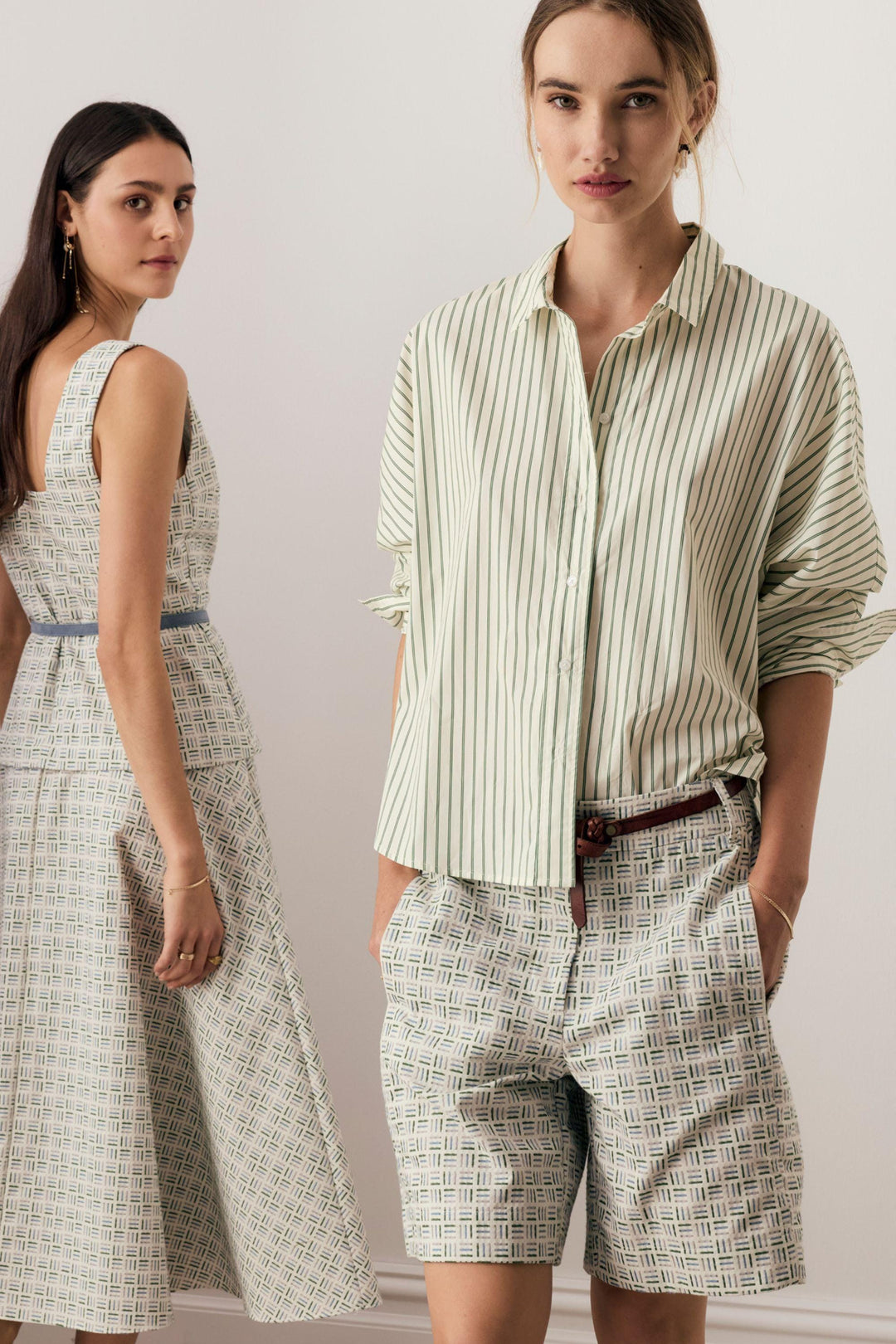 POL CLOTHING SHIRT BOTANICA STRIPE SHIRT - PP5968A