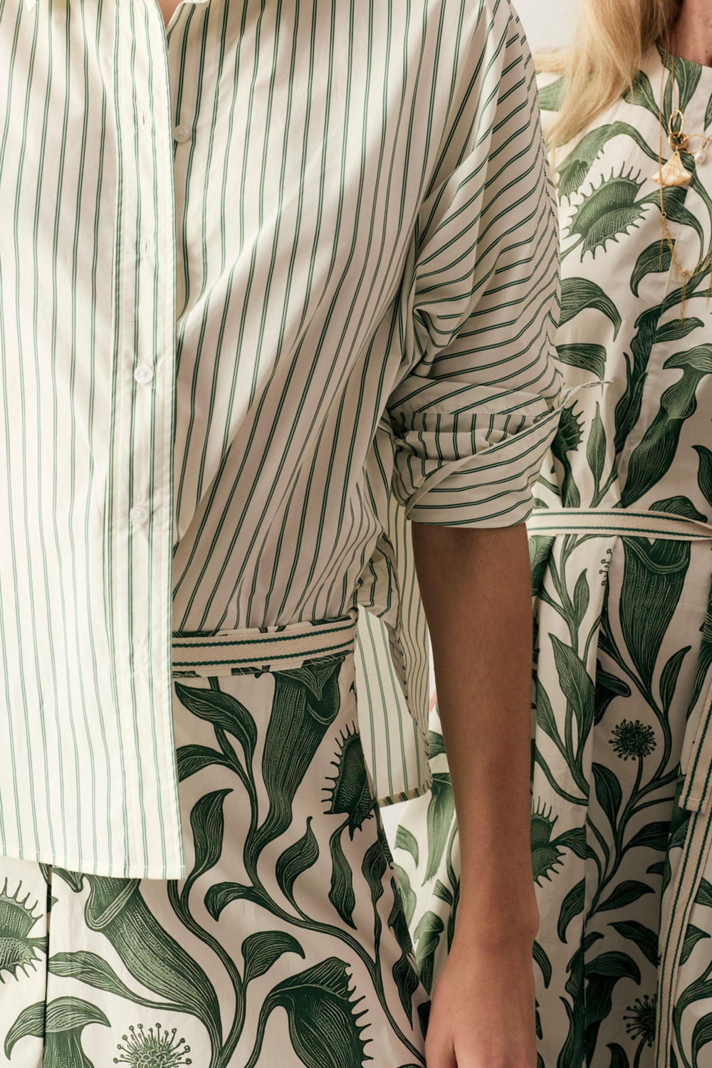 POL CLOTHING SHIRT BOTANICA STRIPE SHIRT - PP5968A