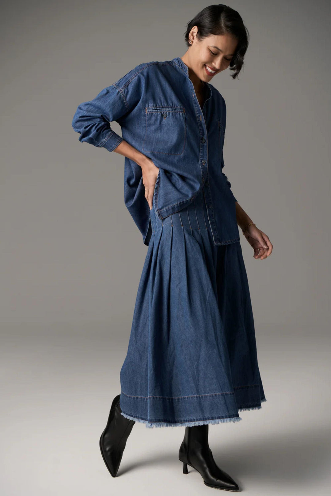 POL CLOTHING SHIRT REECE DENIM SHIRT - PP5204
