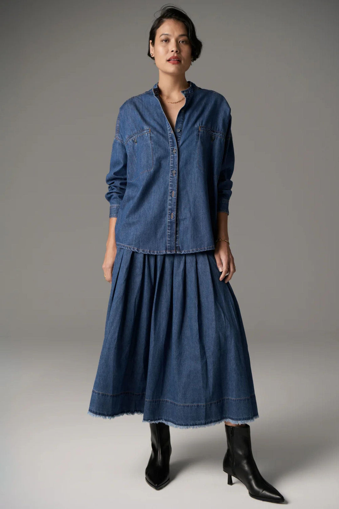POL CLOTHING SHIRT REECE DENIM SHIRT - PP5204