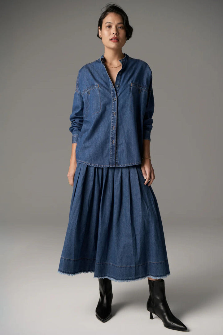 POL CLOTHING SHIRT REECE DENIM SHIRT - PP5204