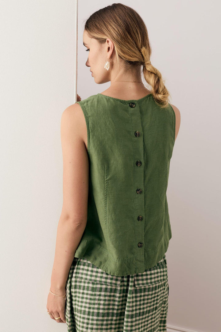 POL CLOTHING TANK TOP FRANKIE BUTTON TANK - PP5938