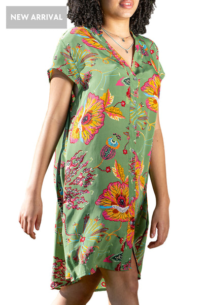 POSEY SHORT SHIRT DRESS - SDR-05-PRINT S / PRINT DRESS