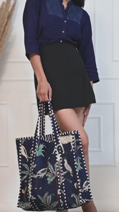 JUNGLE COTTON TOTE - CTJP000