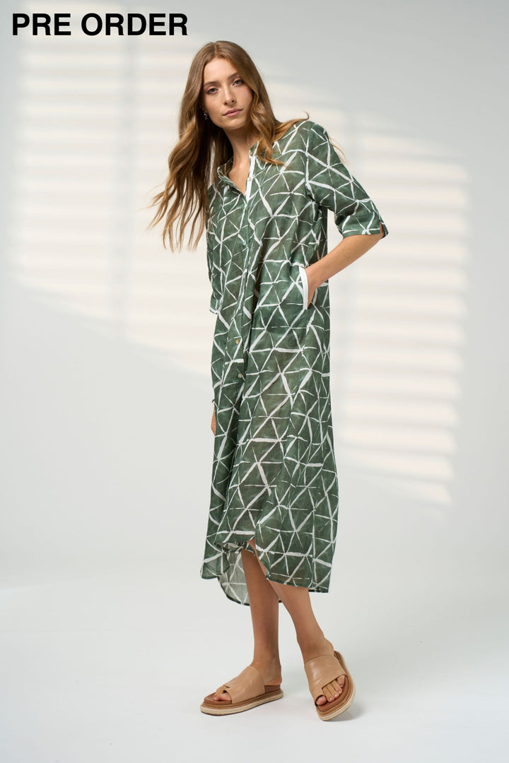 MADLY SWEETLY DRESS PRISM SHIRT DRESS - MS1910P