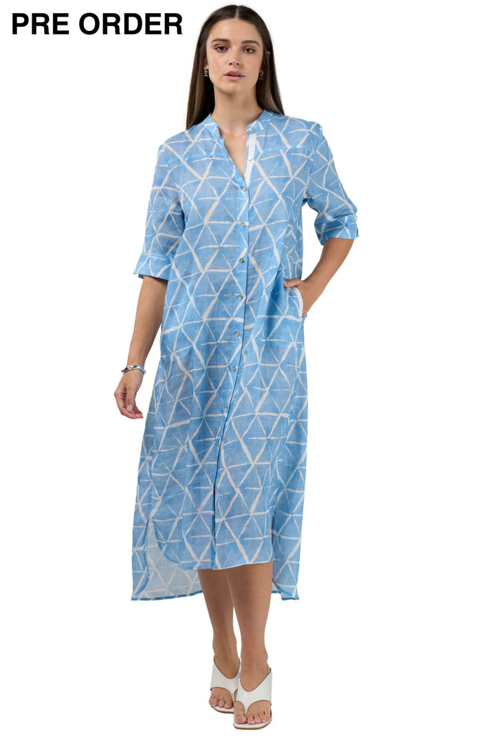 MADLY SWEETLY DRESS SKY-BLUE / 8 PRISM SHIRT DRESS - MS1910P