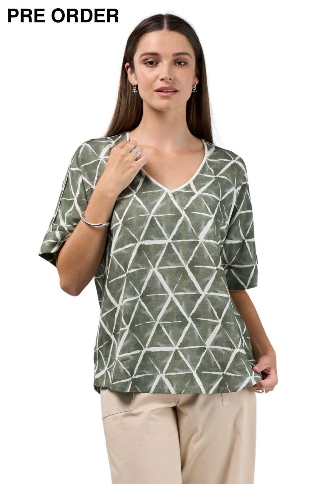 MADLY SWEETLY TOP KHAKI / 8 PRISM TOP - MS1918