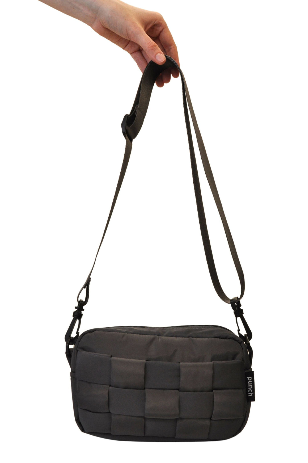 PUNCH BAG CHARCOAL PLATTED CROSSBODY