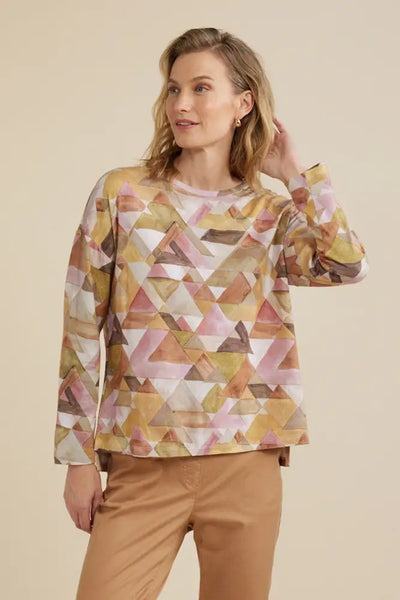 PYRAMID PRINT TEE - YT24W7469 TOP