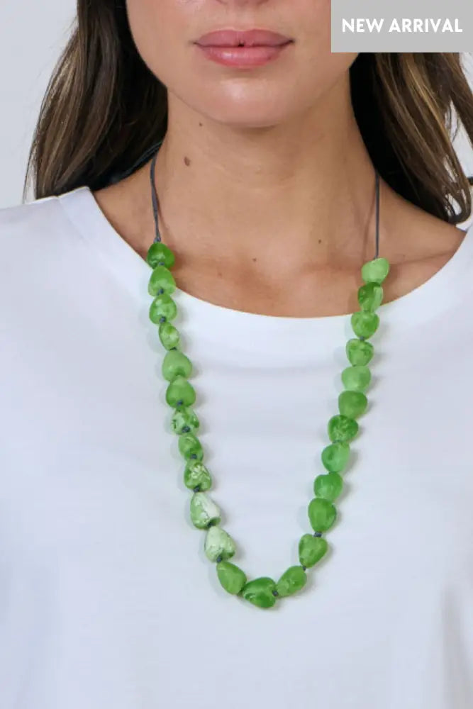 RESIN NECKLACE - BB132 GREEN JEWELLERY