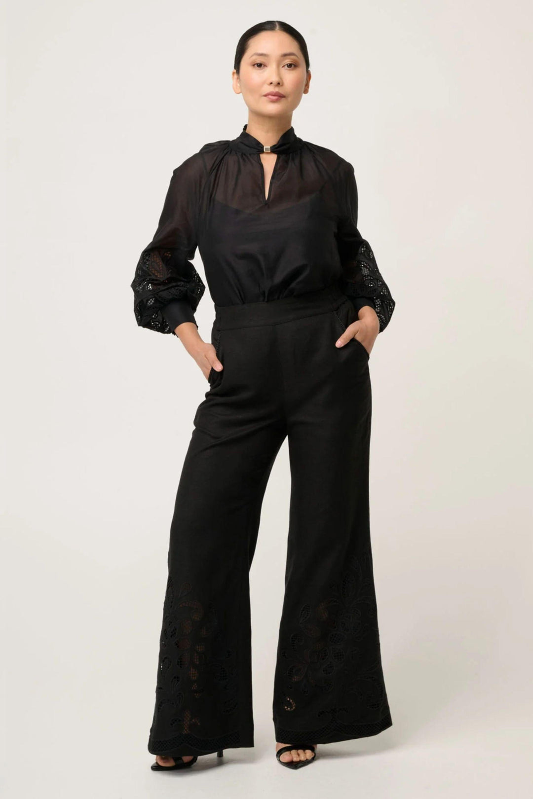 ONCE WAS PANTS RHEA EMBROIDERED PANT - OW32102