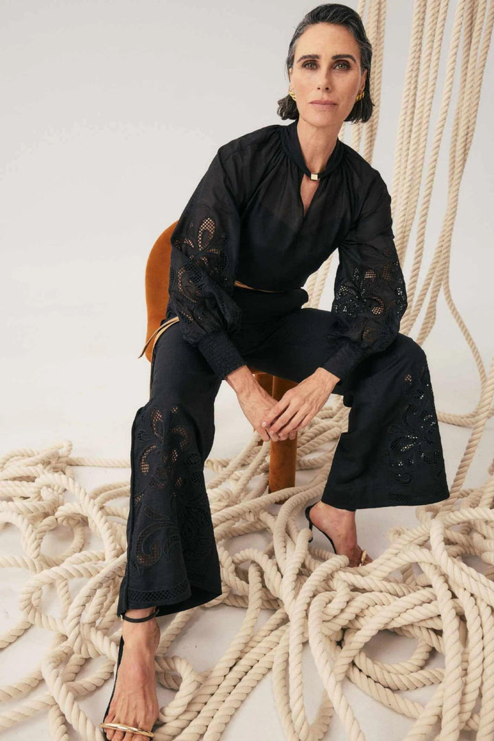 ONCE WAS PANTS RHEA EMBROIDERED PANT - OW32102